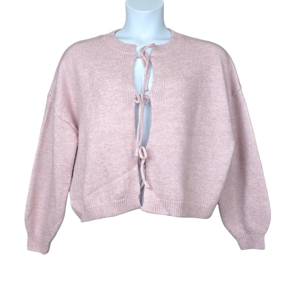 Sincerely Jules Womens Long Sleeve Mauve Tie Front Cardigan Sweater Size M NWT